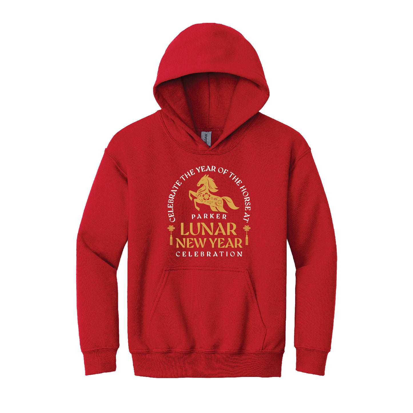 Year of the Horse Youth Hoodie FULL FRONT (18500B)